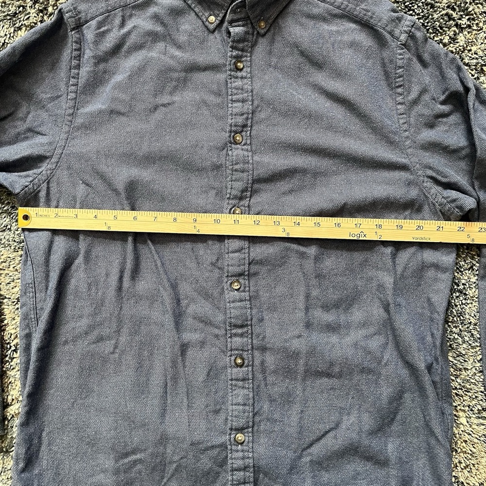 Charles Tyrwhitt Shirt Mens Large Birdseye Blue Classic Fit Button Up Casual - Picture 6 of 12